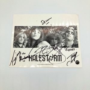 Rare Halestorm Autographed Band Photo First Album Release 2009 Full Band Autogra